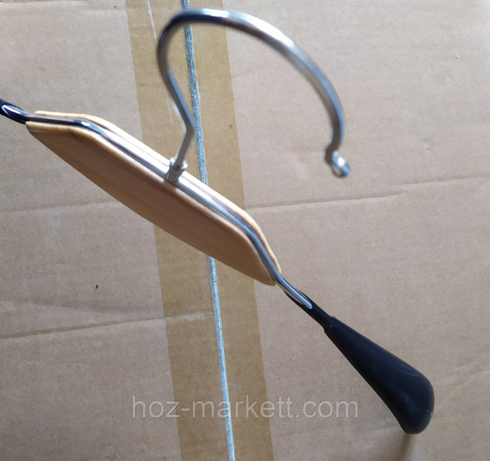 Вішалки плічка, тремпель металевий у чорному силіконі з хромованим гачком широкі з декором дерево. Харків - фото 4