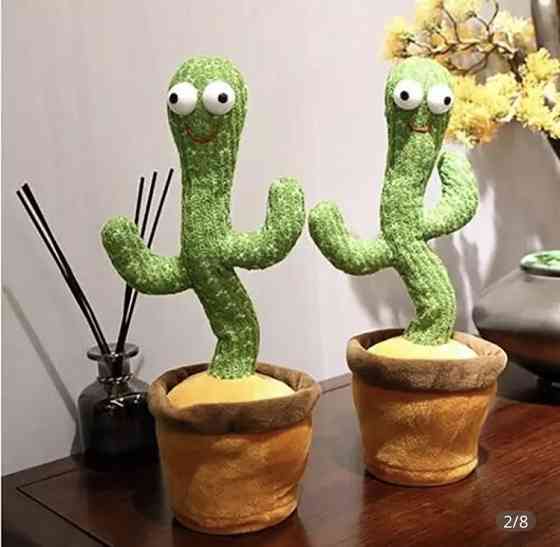 Танцюючий Кактус іграшка м'яка , зелений, розмір 35см на 12 см, (батарейки в комплект не входять)) Київ