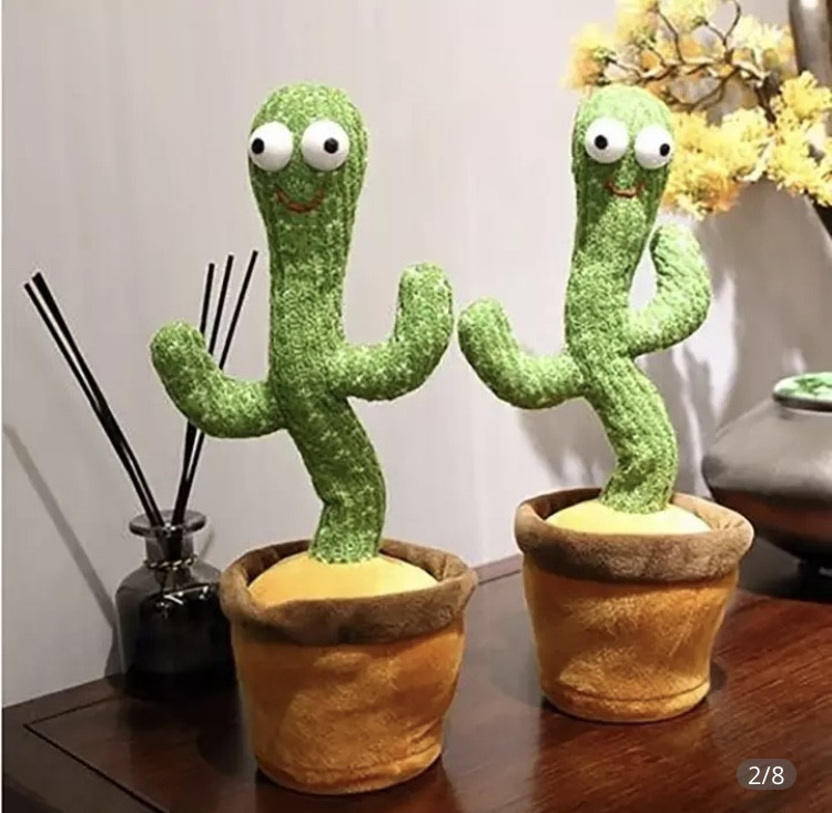 Танцюючий Кактус іграшка м'яка , зелений, розмір 35см на 12 см, (батарейки в комплект не входять)) Київ - фото 2