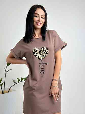 Жіноча сукня з малюнком "Passion" оптом | Норма і батал Мокко, 46-48 Київ