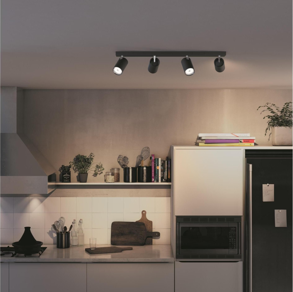 Philips - Точковий світильник 4xGU10/5,5W/230V чорний світлодіодний Київ - фото 2