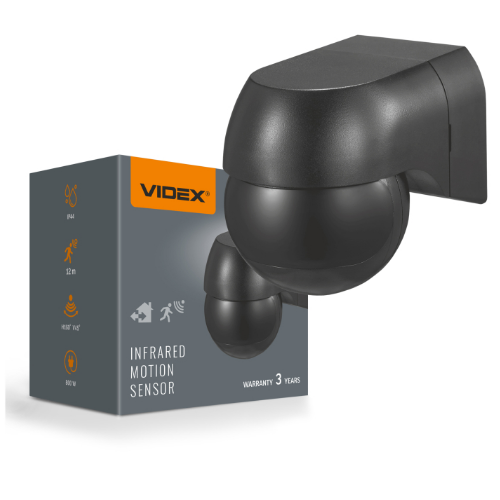 Датчик руху та освітленості VIDEX VL-SPW11B 220V 800W інфрачервоний Житомир