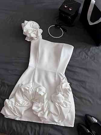 Женское праздничное мини платье с воланами костюмка барби Молочный, 44/46 Одесса