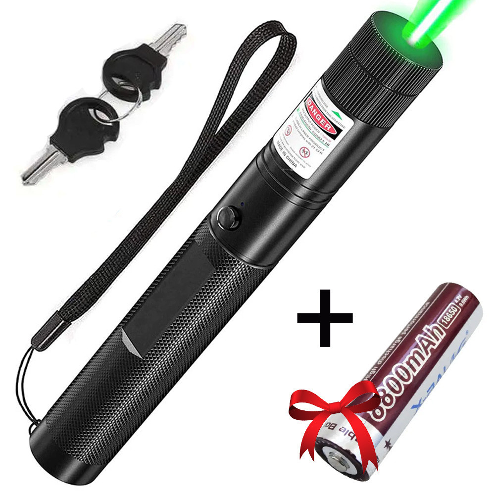 Акумуляторна лазерна указка Laser pointer YL-303 + Подарунок Акумулятор X-Balog / Потужний лазер до 10000м Київ - фото 1