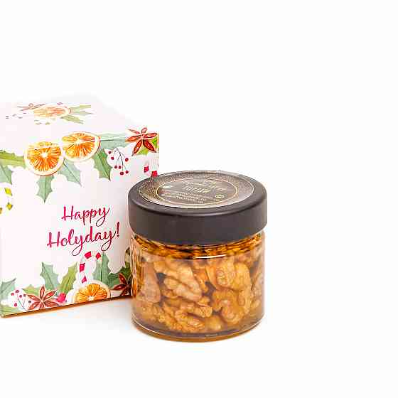Недорогой маленький подарок в индивидуальной коробочке орехи с медом 130 г Одесса
