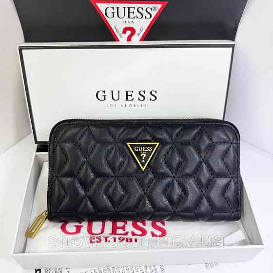 Жіночий гаманець на змійці Guess (7870) чорний Київ