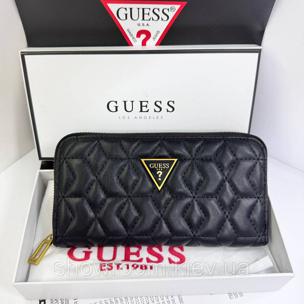 Жіночий гаманець на змійці Guess (7870) чорний Київ - фото 1
