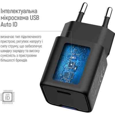 Зарядное устройство ColorWay GaN Mini 25W PD Port PPS USB-C black (CW-CHS052PD-BK) Винница