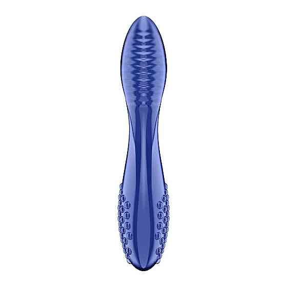 Двосторонній скляний дилдо Satisfyer Dazzling Crystal 2 Blue Sex Aura Київ