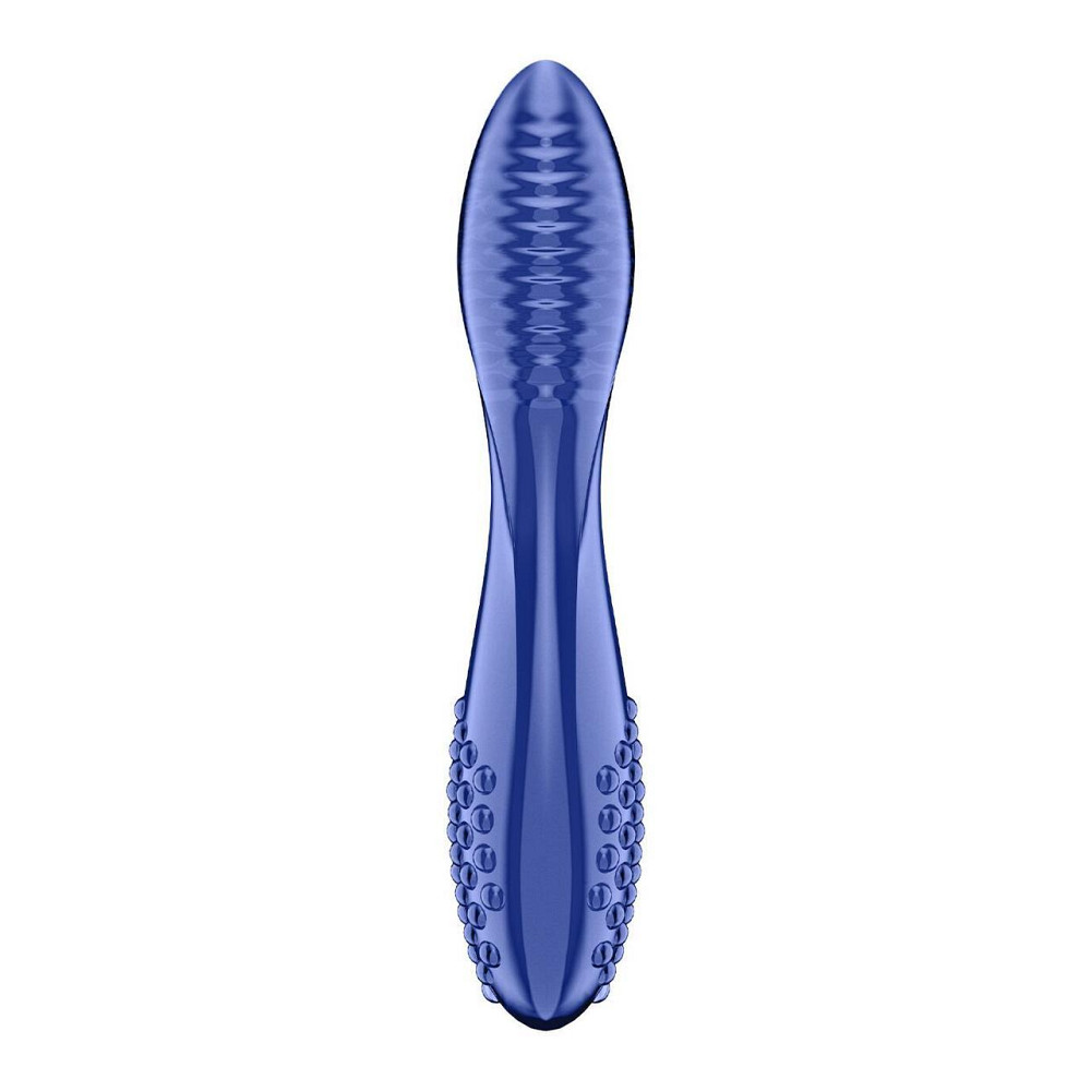 Двосторонній скляний дилдо Satisfyer Dazzling Crystal 2 Blue Sex Aura Київ - фото 1