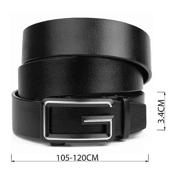 Ремень мужской c силуэтом буквы G Vintage 20287 Черный Киев