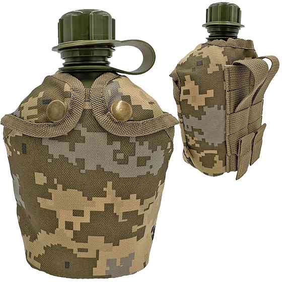 Фляга армійська 1л в чохлі Molle Піксель (фляга тактична польова індивідуальна) Киев