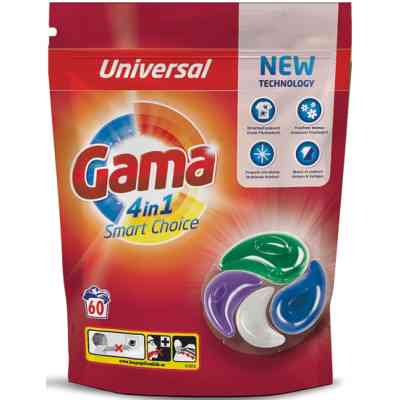 Капсулы для стирки Gama 4 in 1 Universal 60 шт. (8435495836728) Винница