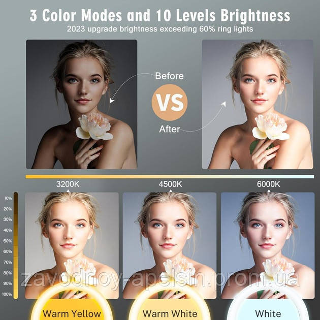 Кольцевая лампа со штативом 320мм 12.6