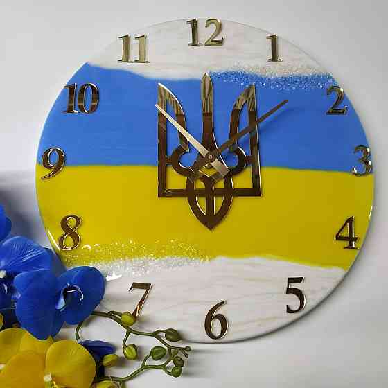 Часы настенные 40 см из эпоксидной смолы ручной работы Днепр