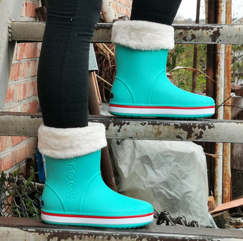 Жіночі Гумові Напівчоботи CROCS Бірюзові Чоботи Крокси Теплі Зимові (розміри: 36,37,38,39,41) — 12 Дніпро - фото 8