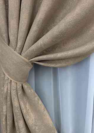 Комплект штор на люверсах VR-Textil Жаккард Sultan XO № 1683ш 150х250 см 2 шт Капучино (37-0196) Киев