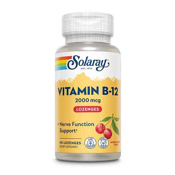 Витамин В12 Solaray Vitamin B-12 2000mcg - 90 lozenges (Натуральна вишня) Луцьк