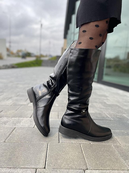 Чоботи жіночі ARLETT чорні натуральна шкіра зима 39см обхват 37см (1729) Коломыя - изображение 7