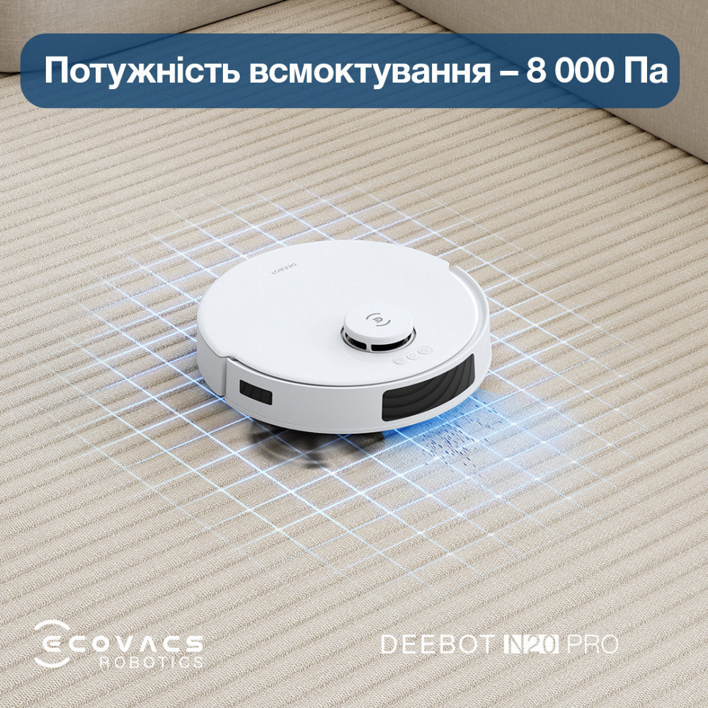 Робот-пилосос Ecovacs Deebot Ozmo N20 Pro (DKX55) White ( white ) Харків - фото 11