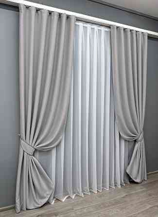 Комплект готовых штор VR-Textil Блэкаут двусторонний Eclipsе № 1792ш Серый 150х270 см 2 шт (33-0769) Киев