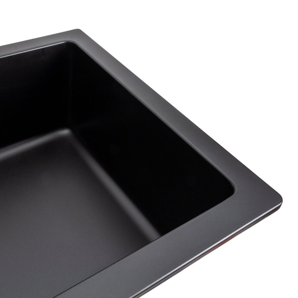 Гранітна мийка для кухні Platinum 7945 Paruana матова Чорна Коломия - фото 4