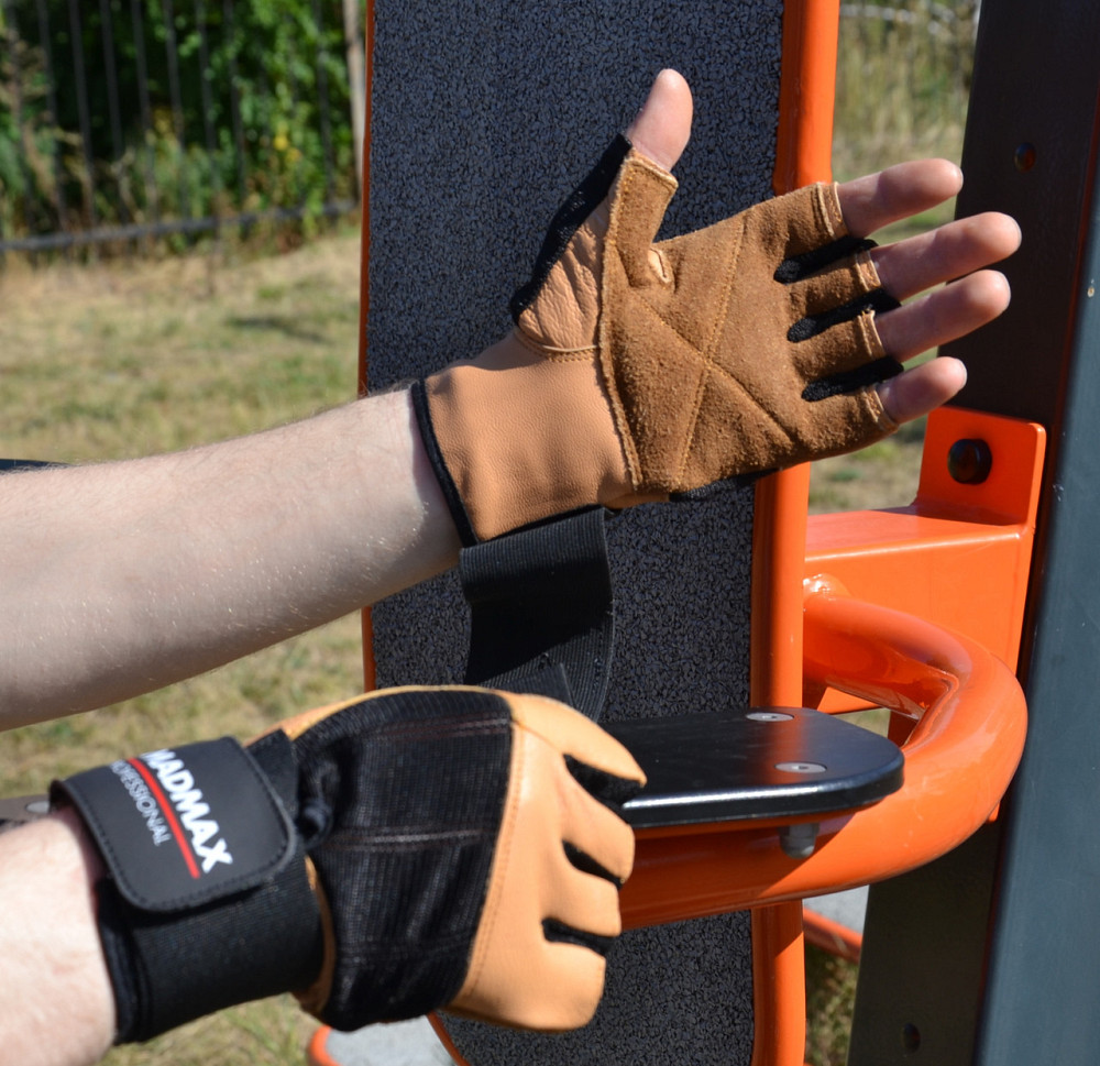 Рукавички для фітнесу MadMax MFG-269 Professional Brown S Каменское - изображение 8