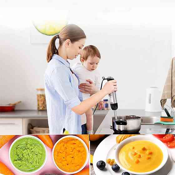 Блендер погружной 4в1 RAINBERG RB 6211, 1200Вт / Блендер с чашей и насадками / Блендер измельчитель Киев