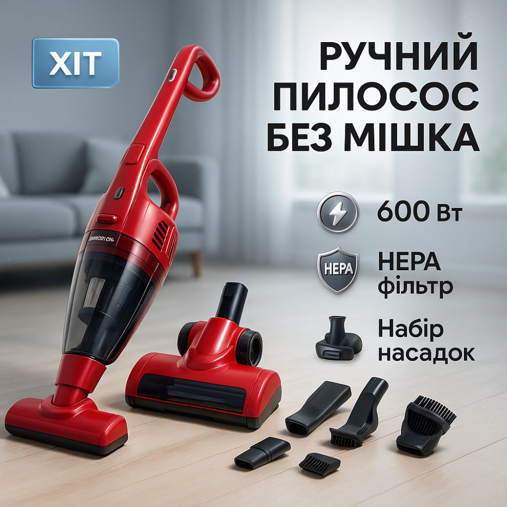 Вертикальный пылесос ручной с мощным потоком Domotec MS-4403 600 Вт, Вертикальный щеточный пылесос BK-55 Львов - изображение 20