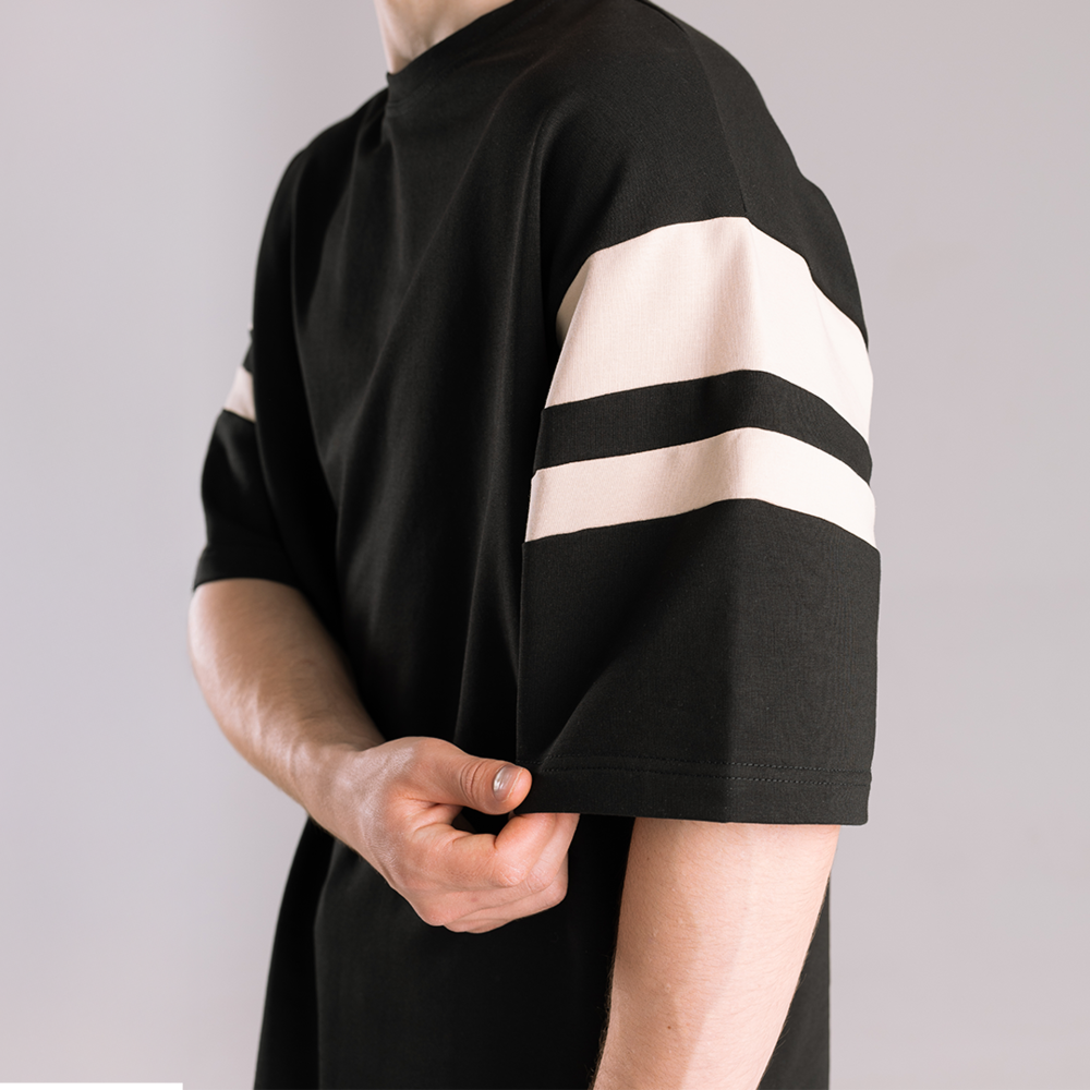 Мужской летний комплект шорты и футболка черный свободного кроя Pobedov Flow Киев - изображение 4