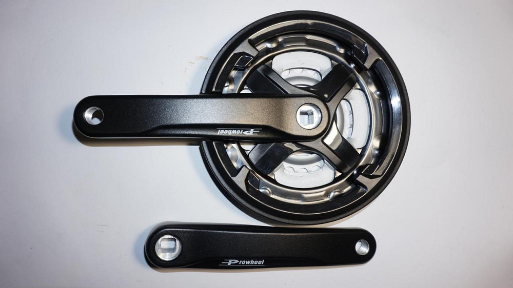 Зірки велосипедні (передні) 24/34/42T (+2 шатуни L-170mm, квадрат, чорні, алюміній, із захистом) DS Мукачево - фото 1