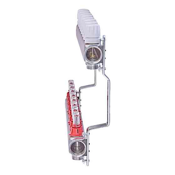 Колекторний блок з витратомірами Nolf NF.2100-08S 1"x8 (корпус нержавіюча сталь) (NF3022) Київ