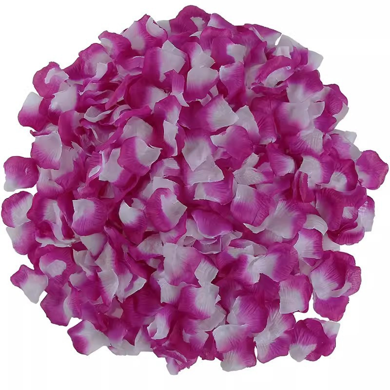 Штучні пелюстки троянд 200 штук 50 на 50 мм біло-фіолетовий Київ - фото 1