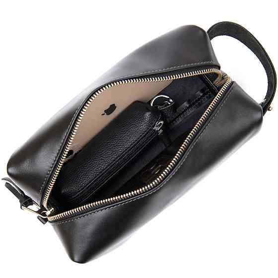 Чоловічий шкіряний несесер GRANDE PELLE 11417 Чорний Київ