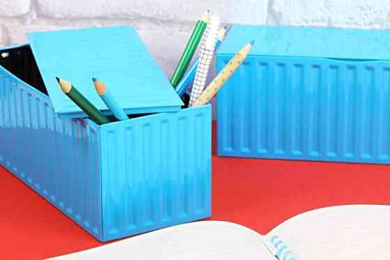 Коробка для хранения бытовых вещей, голубая Ровно