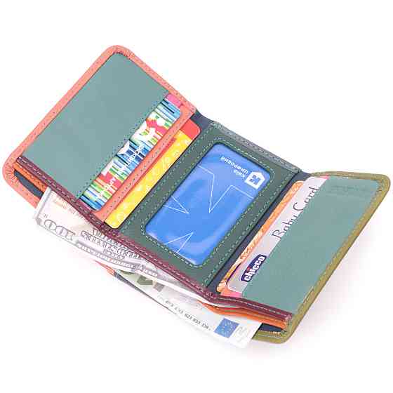 Гаманець для стильних дівчат із натуральної шкіри ST Leather 22494 Різнокольоровий Київ