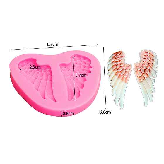 Молд силиконовый Крылья Ангела 68 на 66 мм розовый Киев
