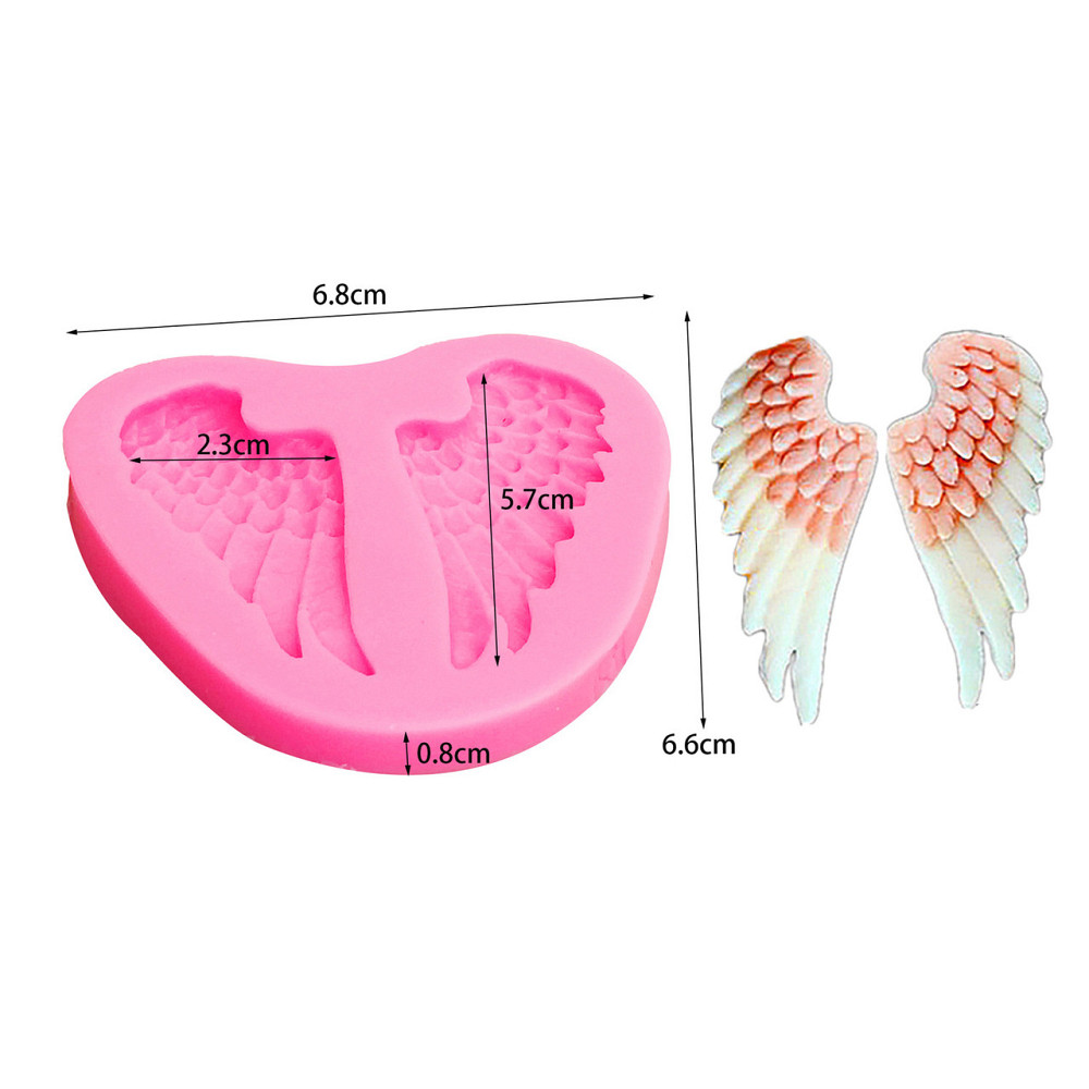 Молд силиконовый Крылья Ангела 68 на 66 мм розовый Киев - изображение 2