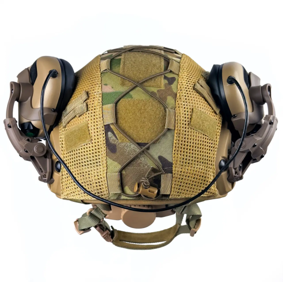 Комплект шлем кевларовый Fast Helmet NIJ IIIA + наушники Earmor M32 Mod3 с чебурашкой + кавер (разме Винница