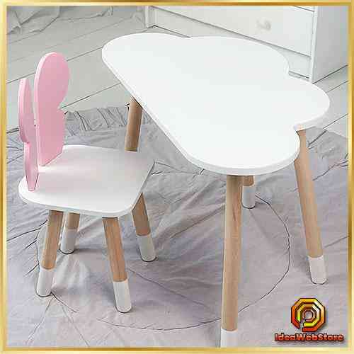 Мебель для детей столик и удобный стульчик для обучения и отдыха стол тучка и стул бабочка розовый Киев