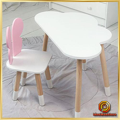 Мебель для детей столик и удобный стульчик для обучения и отдыха стол тучка и стул бабочка розовый Киев - изображение 1