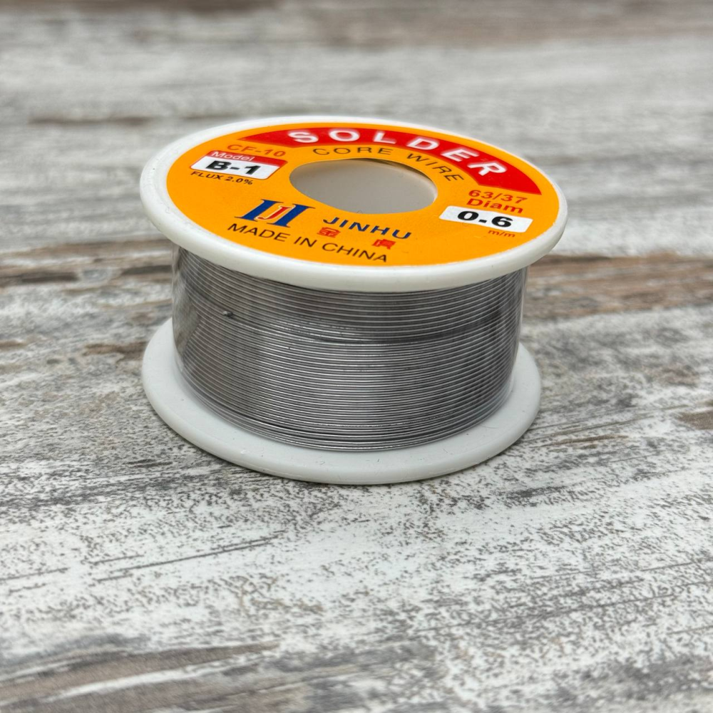 Припой ПОС-63 с флюсом, проволока 0.6 мм, катушка 100 г, JINHU для пайки Киев - изображение 4