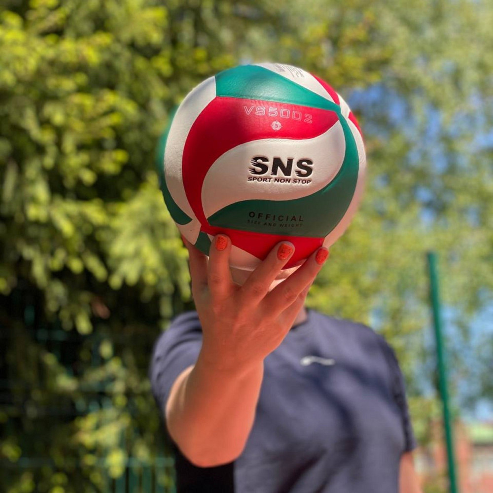 М'яч волейбольний клеєний SNS VS5002 Вишневе - фото 3