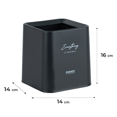 Кошик для паперів Axent Настільний контейнер для сміття, квадратний, чорний (2132-01-A) Вінниця - фото 3