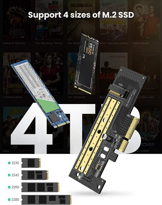 Адаптер Ugreen для установки SSD M.2 (NVMe) в слот PCI-E 3.0 x4 CM302 70503 Николаев - изображение 3