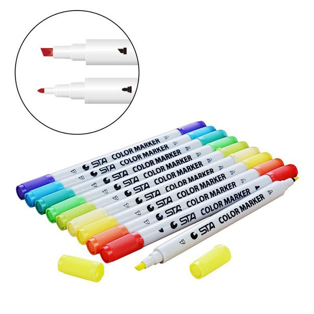 Профессиональный набор 24 шт двухсторонних маркеров линер+кисть с мягкой головкой на водной основе KV-91 Львов - изображение 7