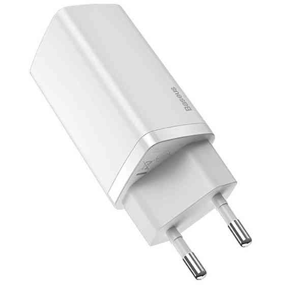 Універсальний зарядний пристрій Baseus Wall Charger GaN2 Lite USB-C+USB 65W CCGAN2L-B02 (Білий) Миколаїв