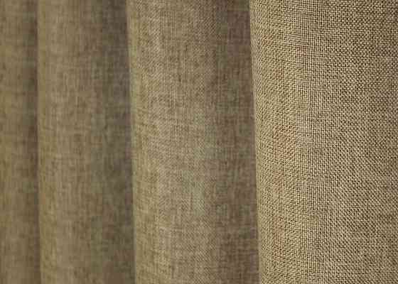 Комплект штор коротких VR-Textil Льон Мішковина № 673ш Капучино 130х170 см 2 шт (35-0016) Київ