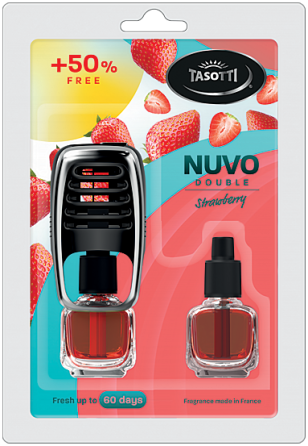 Ароматизатор для авто на обдув "Nuvo" Strawberry (Полуниця) з запаскою 8+8мл Tasotti Київ