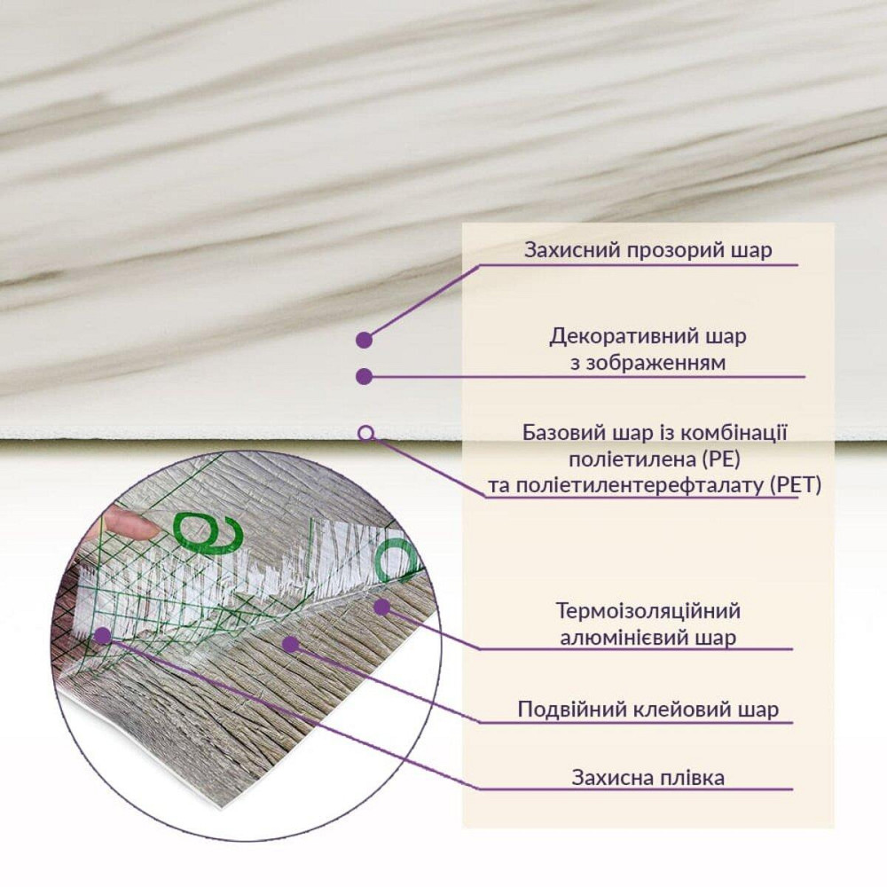 Самоклеящаяся стеновая PET плитка в рулоне 600х3000х2мм SW-00001699 Киев - изображение 5